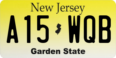 NJ license plate A15WQB