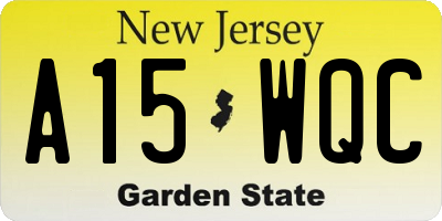 NJ license plate A15WQC