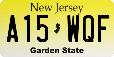 NJ license plate A15WQF