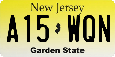 NJ license plate A15WQN