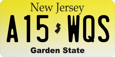 NJ license plate A15WQS