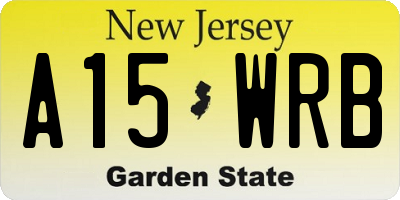 NJ license plate A15WRB
