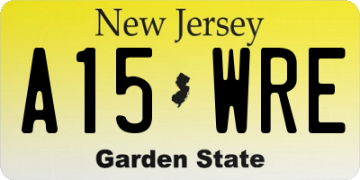 NJ license plate A15WRE