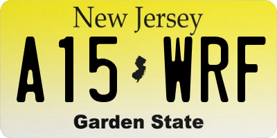 NJ license plate A15WRF