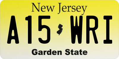 NJ license plate A15WRI