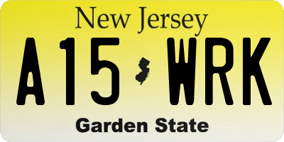 NJ license plate A15WRK