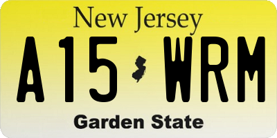 NJ license plate A15WRM