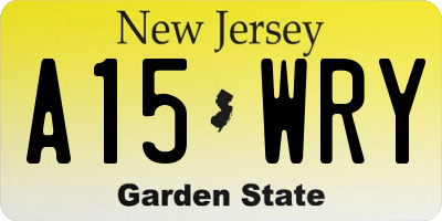 NJ license plate A15WRY