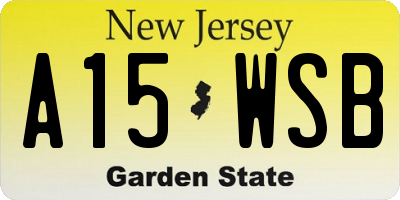 NJ license plate A15WSB