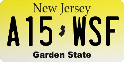 NJ license plate A15WSF