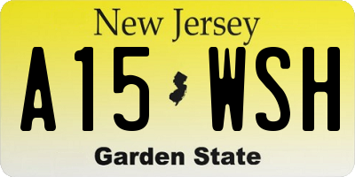 NJ license plate A15WSH