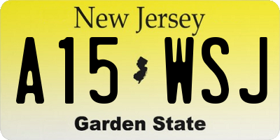 NJ license plate A15WSJ