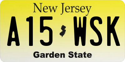 NJ license plate A15WSK