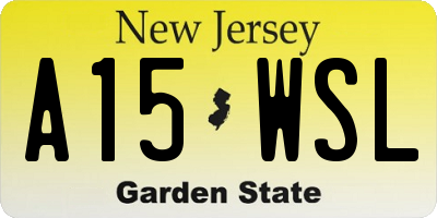 NJ license plate A15WSL