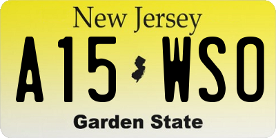 NJ license plate A15WSO