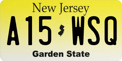 NJ license plate A15WSQ