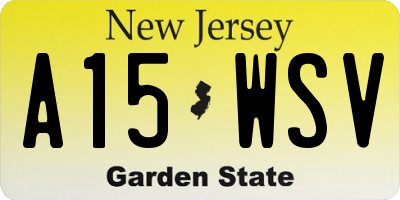 NJ license plate A15WSV