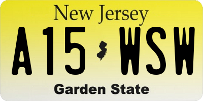 NJ license plate A15WSW