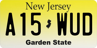 NJ license plate A15WUD