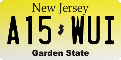 NJ license plate A15WUI