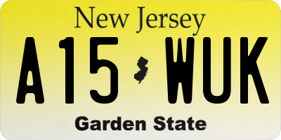 NJ license plate A15WUK