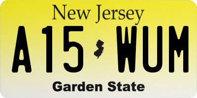 NJ license plate A15WUM