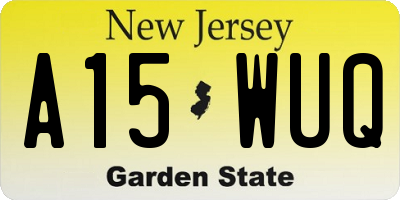 NJ license plate A15WUQ