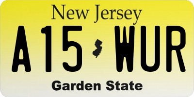 NJ license plate A15WUR