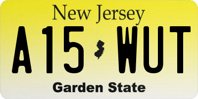 NJ license plate A15WUT
