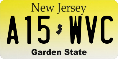NJ license plate A15WVC