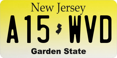 NJ license plate A15WVD