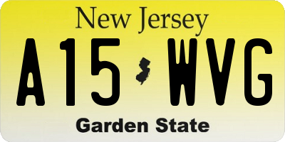 NJ license plate A15WVG