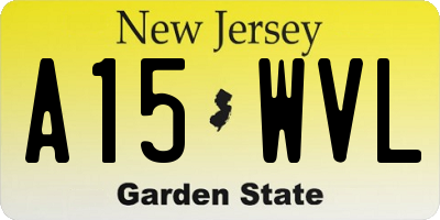 NJ license plate A15WVL