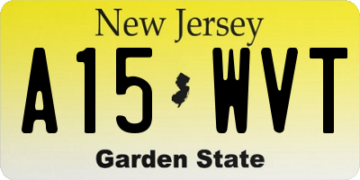 NJ license plate A15WVT