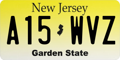 NJ license plate A15WVZ