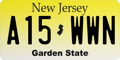NJ license plate A15WWN