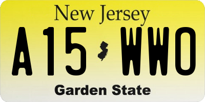 NJ license plate A15WWO