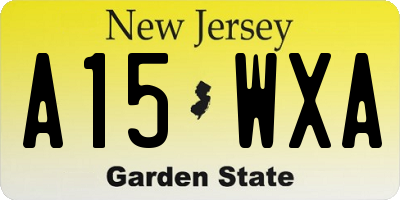 NJ license plate A15WXA