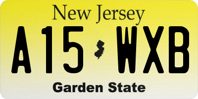 NJ license plate A15WXB