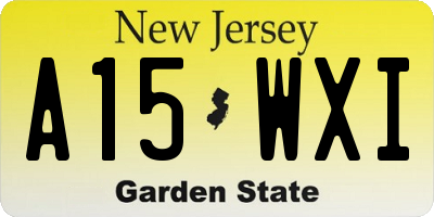 NJ license plate A15WXI