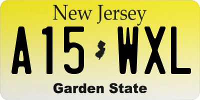 NJ license plate A15WXL