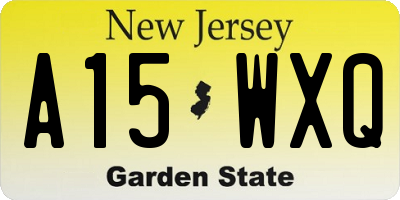 NJ license plate A15WXQ