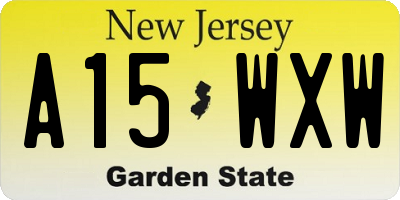 NJ license plate A15WXW