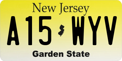 NJ license plate A15WYV