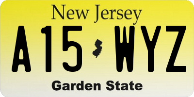 NJ license plate A15WYZ