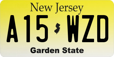 NJ license plate A15WZD