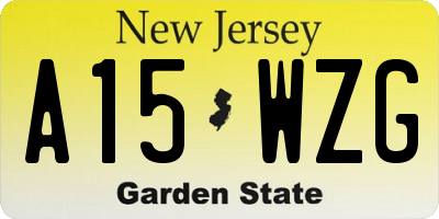 NJ license plate A15WZG