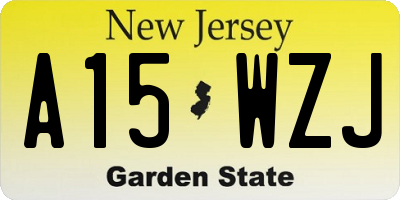 NJ license plate A15WZJ