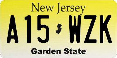 NJ license plate A15WZK