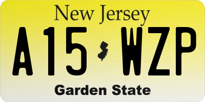 NJ license plate A15WZP